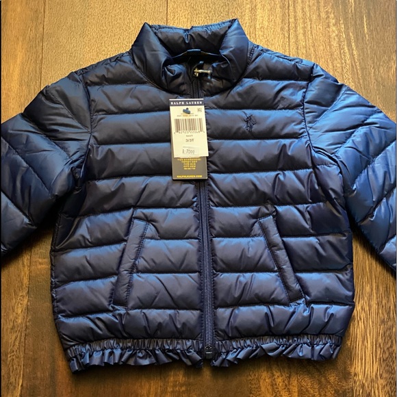 NWT Girl's Ralph Lauren Polo Light Weight Puffer Jacket w/Skirted Hem - Picture 3 of 6